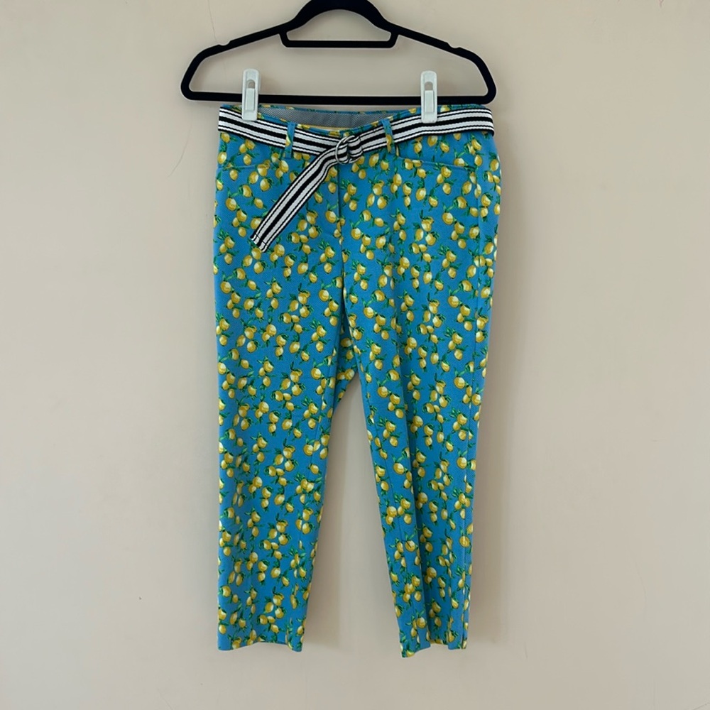 Cotton long pants with belt